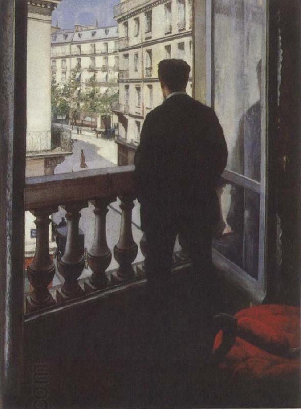 Gustave Caillebotte Young man at his window oil painting picture
